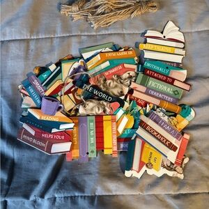 Colorful Book-Themed Wood Ornaments